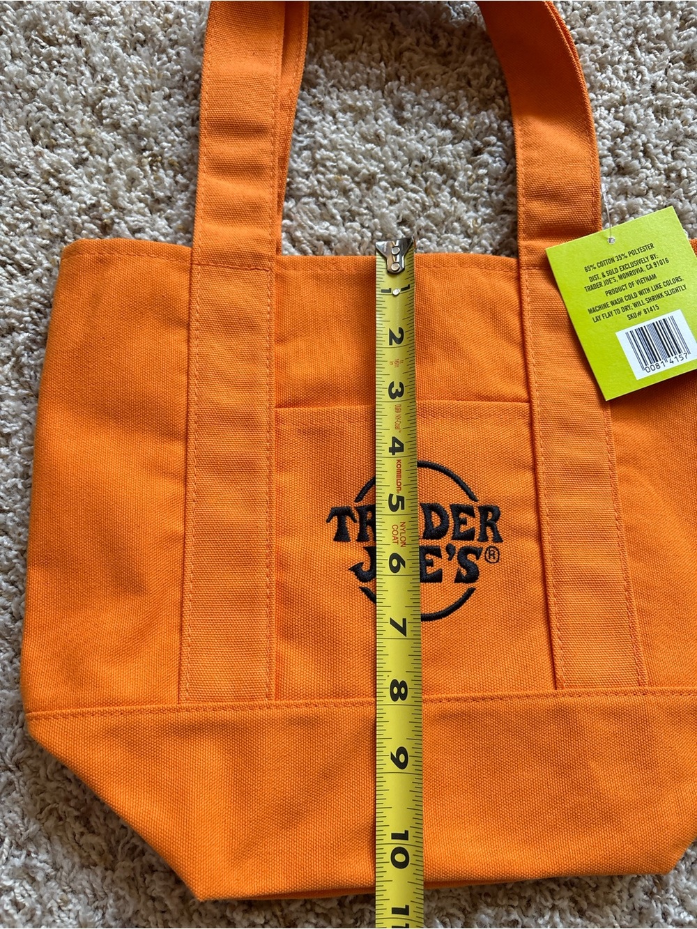NWT Trader Joe's Mini Canvas Tote Bag Halloween Limited Edition - Bundle of 2 - Picture 3 of 5